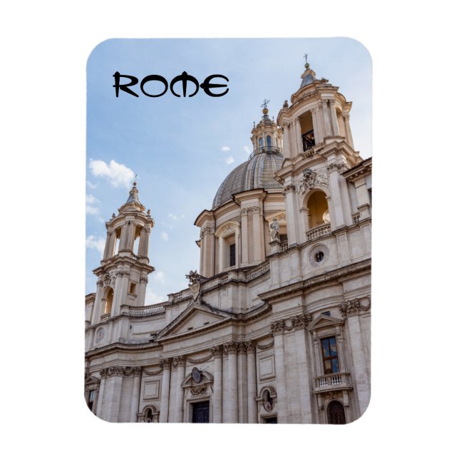 Kirche Sant Agnese auf der Piazza Navona - Rom Magnet (Vertikal)