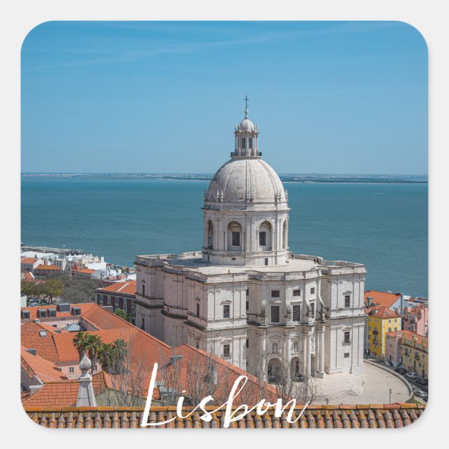 Kirche Santa Engracia in Lissabon, Portugal Quadratischer Aufkleber (Vorderseite)