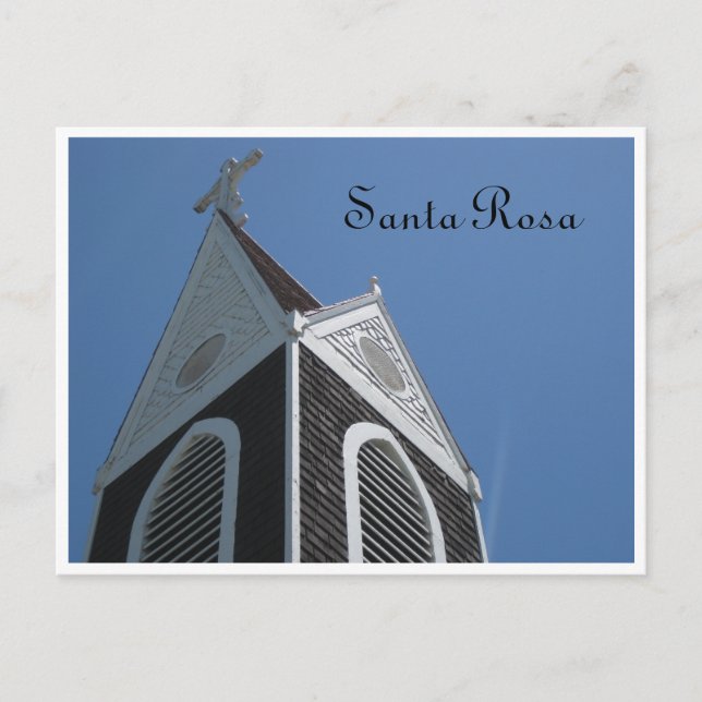 Kirche Santa Rosa, Ca. Postkarte (Vorderseite)