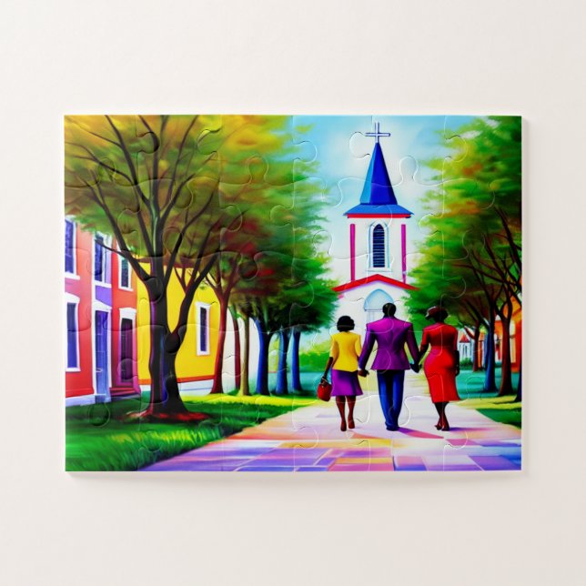 Kirche Spazieren Christliche Art Puzzle (Horizontal)