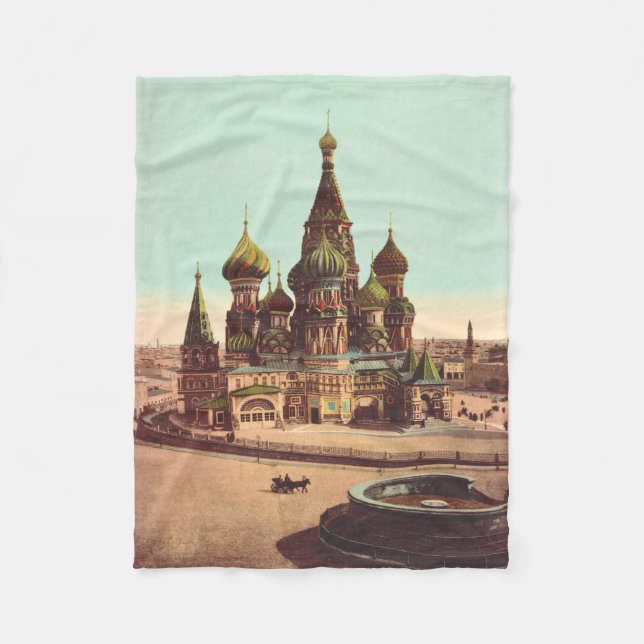 Kirche St. Basil, Roter Platz Moskau Fleecedecke (Vorderseite)