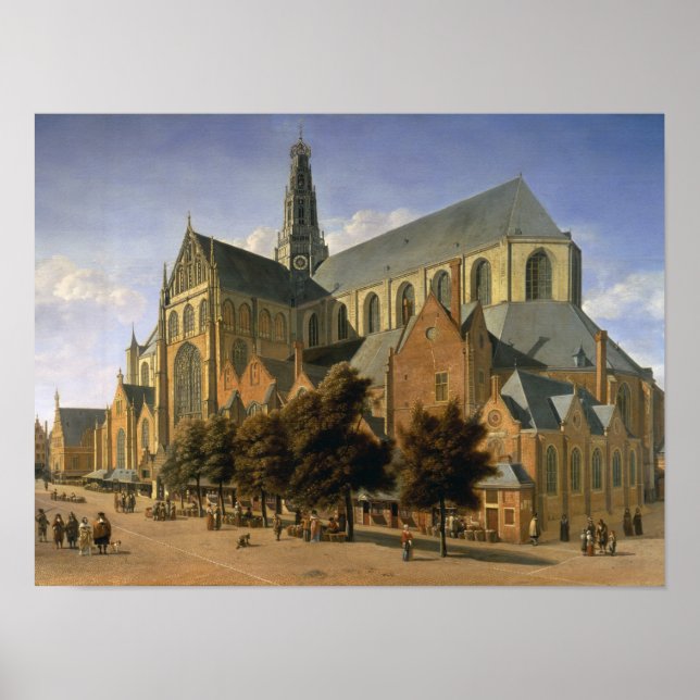 Kirche St. Bavo in Haarlem, 1666 Poster (Vorne)