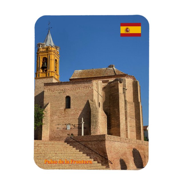 Kirche St. Georg, Palos de la Frontera in Spanien Magnet (Vertikal)