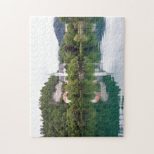 Kirche St Martin, Bled, Slowenien Puzzle (Vertikal)