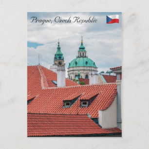 Kirche St. Nikolaus und Dächer von Prag Postkarte