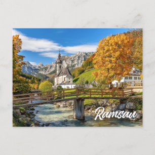 Kirche St. Sebastian, Ramsau, Deutschland Postkarte