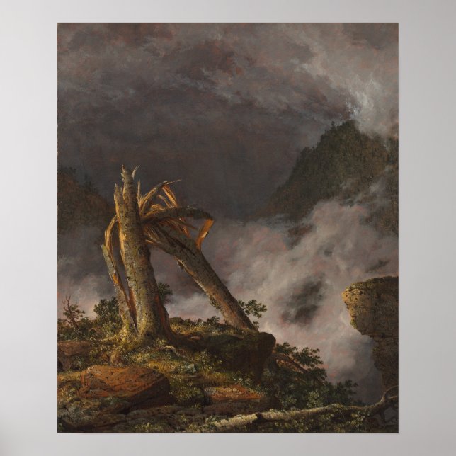Kirche - Sturm in den Bergen 1847 Poster (Vorne)