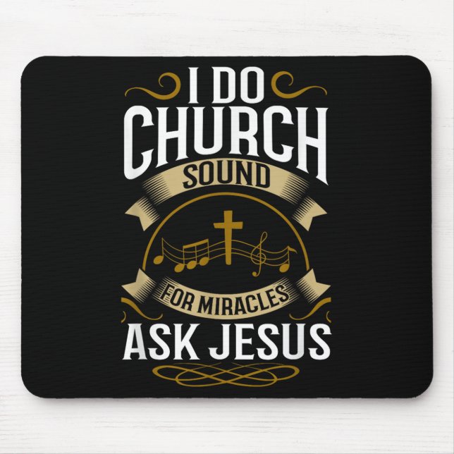 Kirche Tontechniker O System Musik Christlich  Mousepad (Vorne)
