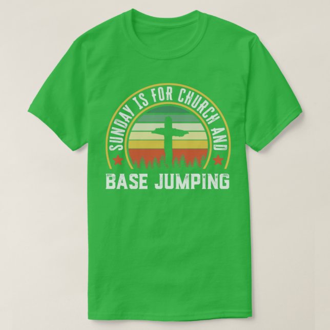 Kirche und Base-Jumping Funny Christlich Faith Gif T-Shirt (Design vorne)