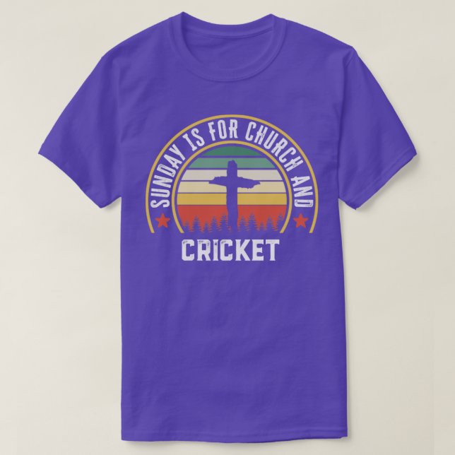 Kirche und Cricket Funny Christliches Glaubensgesc T-Shirt (Design vorne)