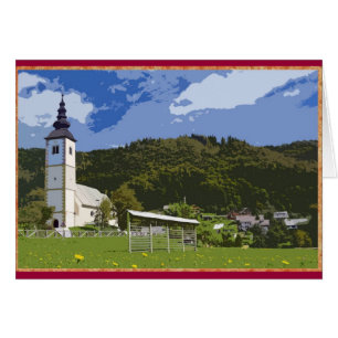 Kirche und Stadt Jereka, Slowenien.