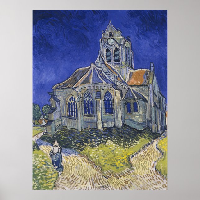 Kirche von Auvers Poster (Vorne)