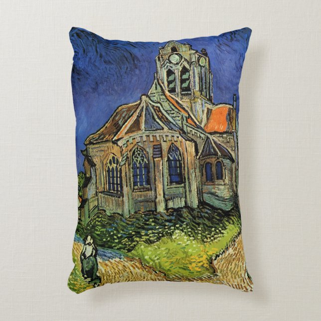 Kirche von Auvers-sur-Oise von Vincent van Gogh Dekokissen (Vorderseite(Vertikal))
