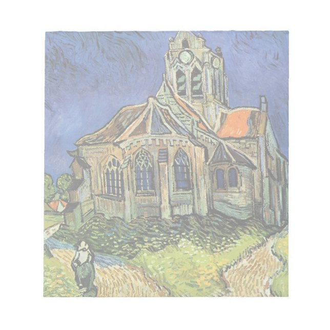 Kirche von Auvers-sur-Oise von Vincent van Gogh Notizblock (Vorderseite)