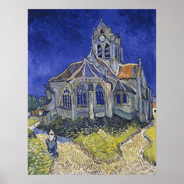 Kirche von Auvers-sur-Oise von Vincent Van Gogh Poster (Vorne)