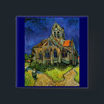 Kirche von Auvers Van Gogh Button<br><div class="desc">Kirche in Auvers,  Vincent van Gogh,  Auvers-sur-Oise,  Juni 1890. Öl auf Leinwand,  94 x 74 cm. Paris Musee d'Orsay. Vincent Willem van Gogh (30 März 1853 - 29 Juli 1890) war ein niederländischer Post-Impressionist Künstler. Einige seiner Gemälde gehören heute zu den bekanntesten,  beliebtesten und teuersten Kunstwerken der Welt.</div>