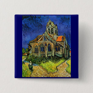 Kirche von Auvers Van Gogh Button