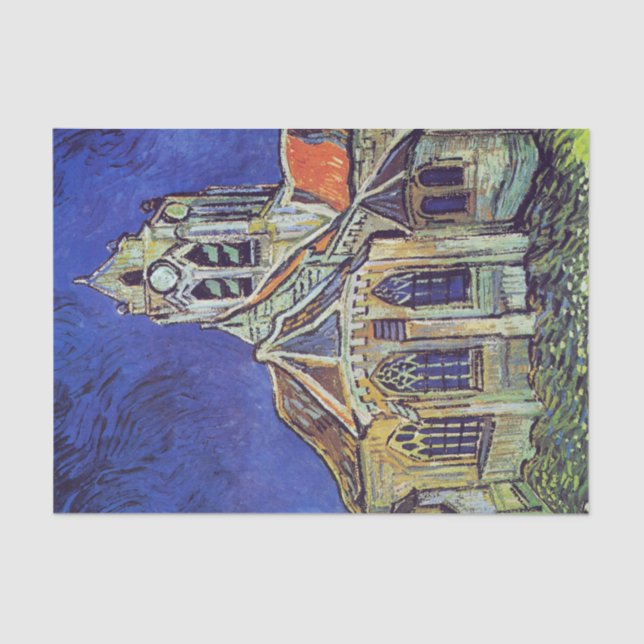 Kirche von Auvers Van Gogh Dekoupage Seidenpapier (Vorderseite)