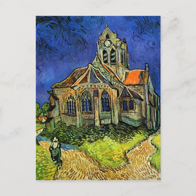 Kirche von Auvers Van Gogh Postkarte (Vorderseite)