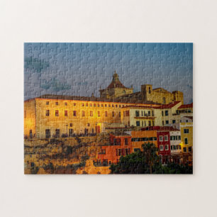 Kirche von Carmen bei Dämmerung - Mahon, Menorca Puzzle