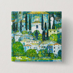Kirche von Cassone Gustav Klimt Button