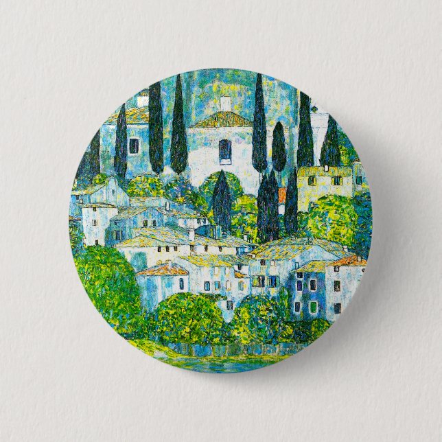 Kirche von Cassone Gustav Klimt Button (Vorderseite)