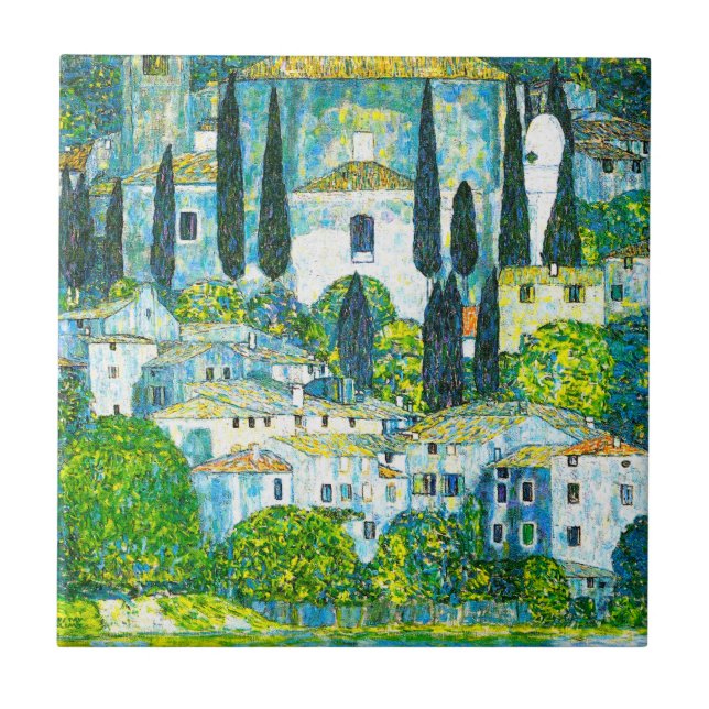 Kirche von Cassone Gustav Klimt Fliese (Vorderseite)