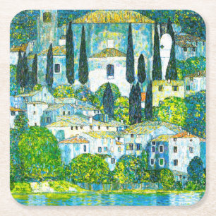 Kirche von Cassone Gustav Klimt Rechteckiger Pappuntersetzer