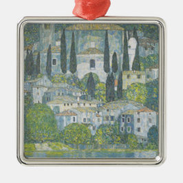 Kirche von Cassone (Italienische Landschaft) Vinta Ornament Aus Metall