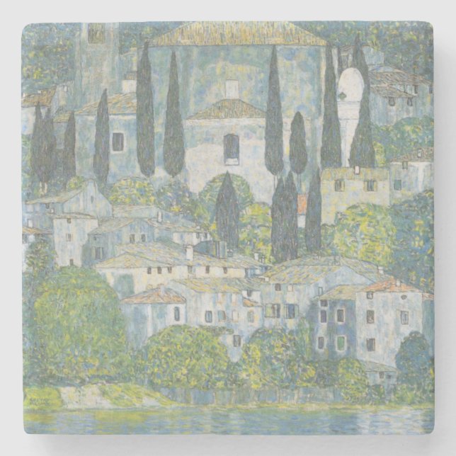 Kirche von Cassone (Italienische Landschaft) Vinta Steinuntersetzer (Vorderseite)