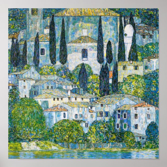 Kirche von Cassone von Gustav Klimt Poster (Vorne)