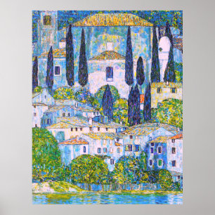 Kirche von Gustav Klimt in Cassone Poster