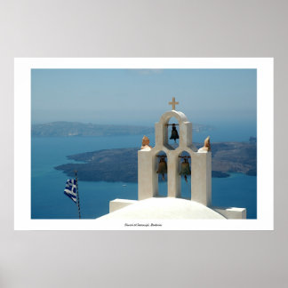 Kirche von Imerovigli, Santorin Poster