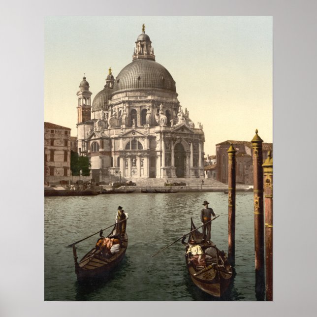 Kirche von Salute Venedig Italien Gondeln Poster (Vorne)