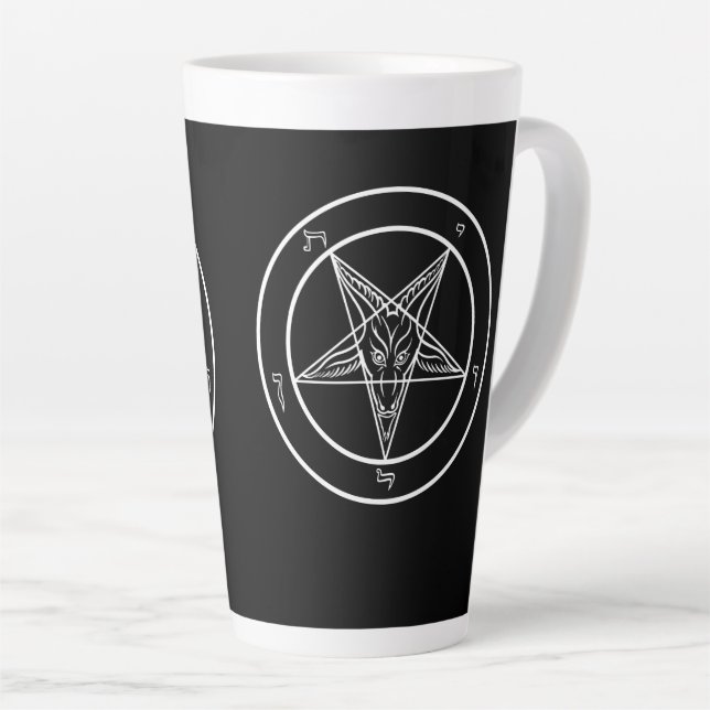 Kirche von Satan Baphomet Tall 17 oz Latte Tasse (Rechte Ecke)