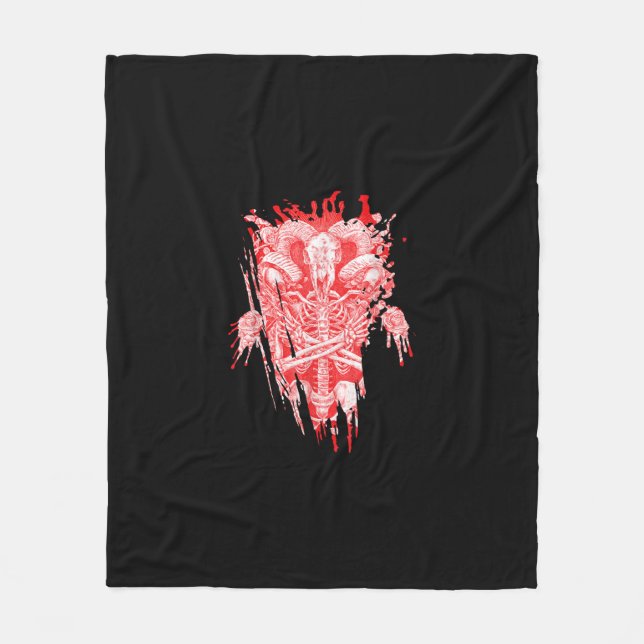 Kirche von Satan Geschenk Alles Hageziege Satanic  Fleecedecke (Vorderseite)