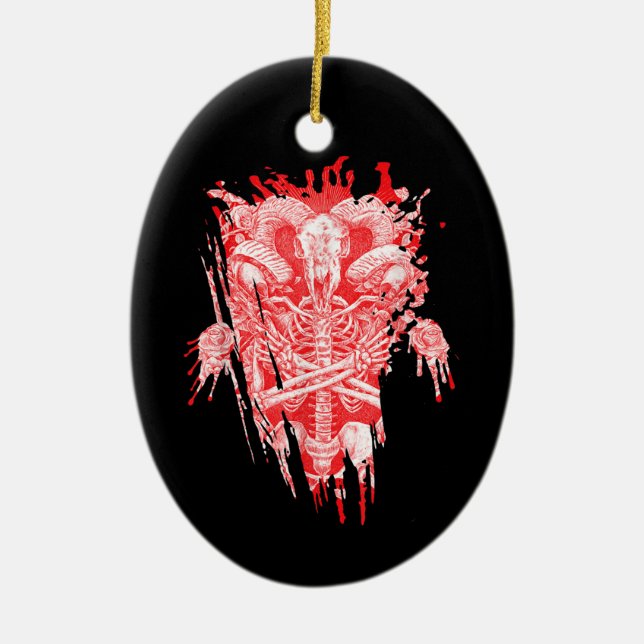 Kirche von Satan Geschenk Alles Hageziege Satanic  Keramik Ornament (Vorne)