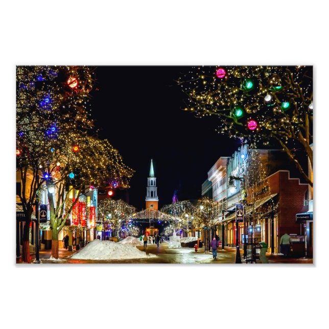 Kirche zu Weihnachten dekoriert Fotodruck (Vorne)