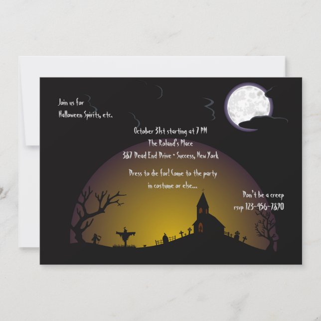 Kirchegraveyard-Halloween-Party-Einladung Einladung (Vorderseite)