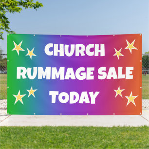Kirchen-Flohmarkt! Regenbogenbanner Banner