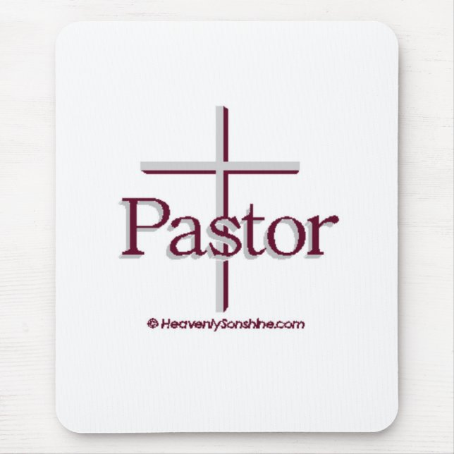 Kirchen-Pastor-Grau-Kreuz Mousepad (Vorne)