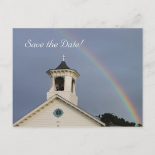 Kirchen-Regenbogen Save the Date Ankündigungspostkarte