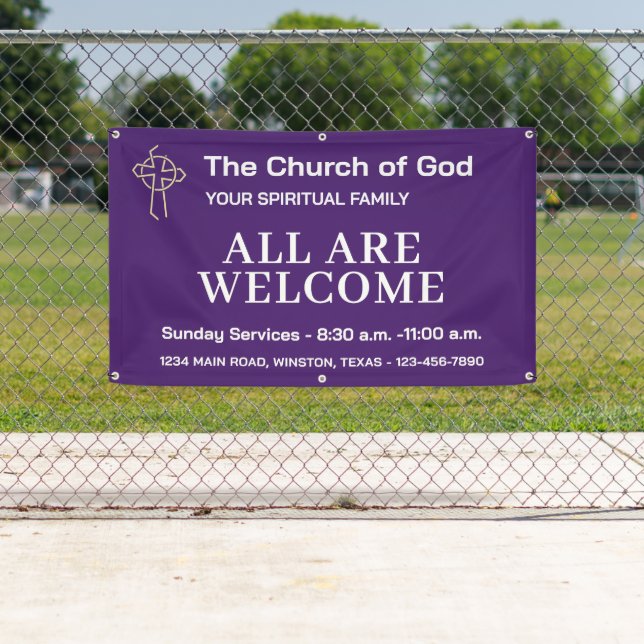 Kirchenbanner mit Lavendel und Ihrem Logo Banner (Insitu)