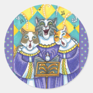 KIRCHENCHOR KATZEN & MAUS SINGEN WEIHNACHTSLIEDER RUNDER AUFKLEBER