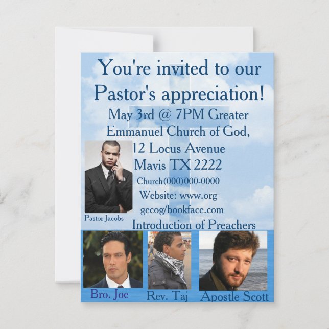 Kircheneinladung personifizieren einladung (Vorderseite)