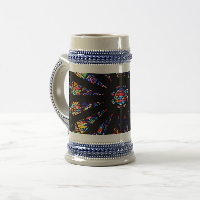 Kirchenfarbene Glasfenster Bierglas (Vorderseite Links)