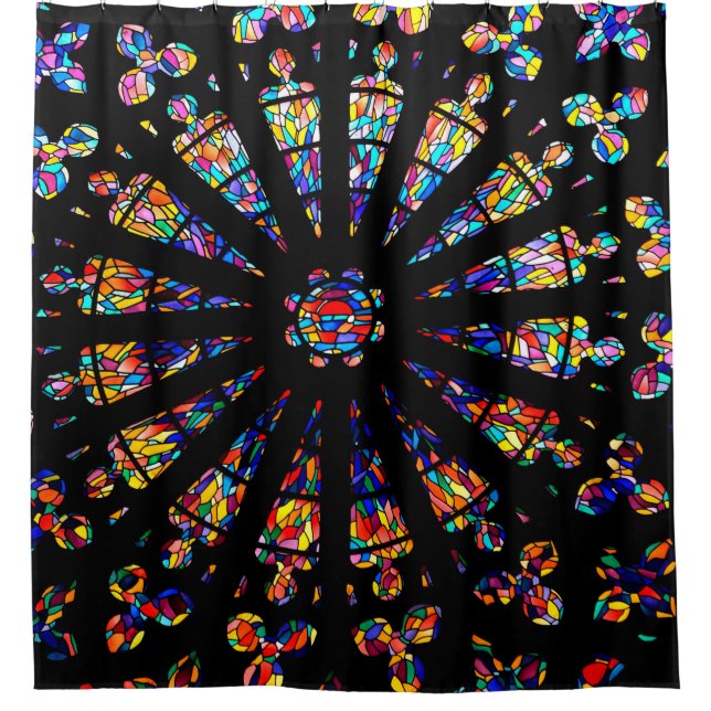Kirchenfarbene Glasfenster Duschvorhang (Vorderseite)