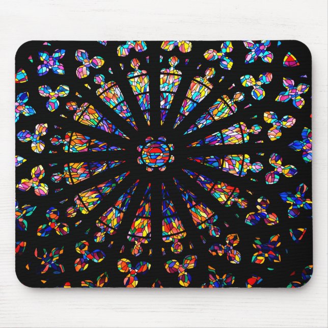 Kirchenfarbene Glasfenster Mousepad (Vorne)