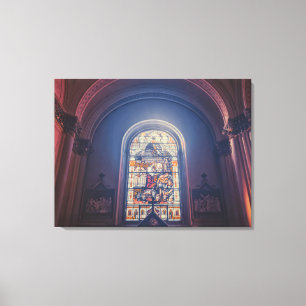 Kirchenfenster aus Buntglas Leinwanddruck