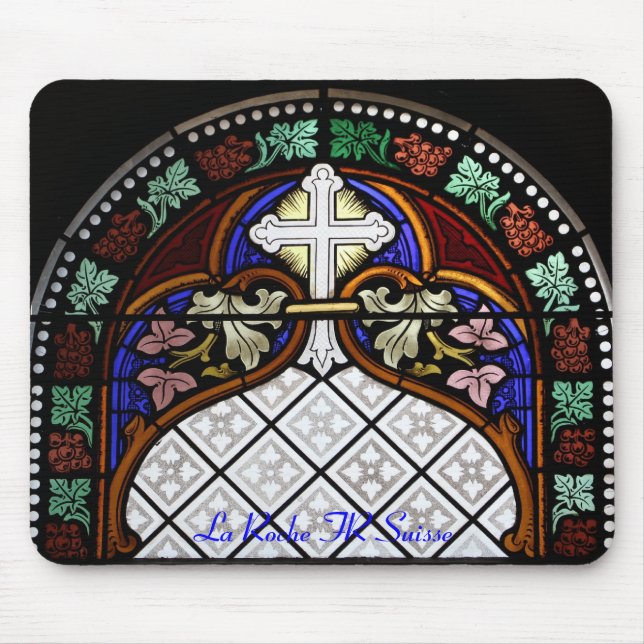 Kirchenfenster La Roche FR Suisse Mousepad (Vorne)